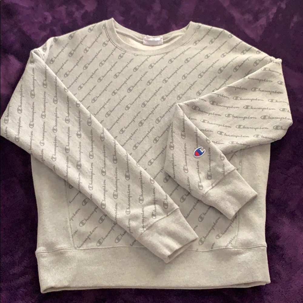 Gray Logo Champion Reverse Weave Jacket